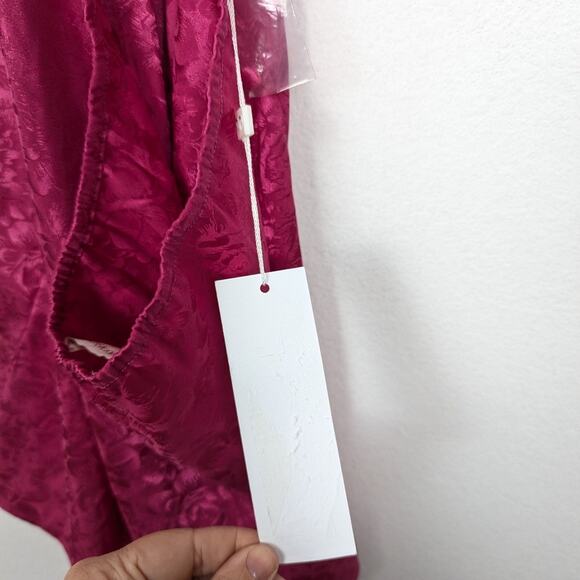 NWT Ronny Kobo Pink Satin Jacquard Claire Halter Top - Picture 8 of 9